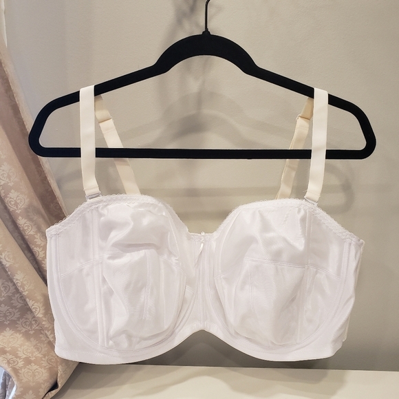 Dominique White Full Figure Convertible Underwire Bra - Sz 44G - Picture 2 of 8